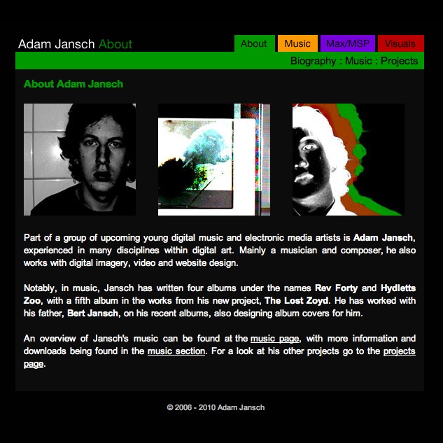 AJ | Code | AJ | Adam Jansch | Update to Adam Jansch website
