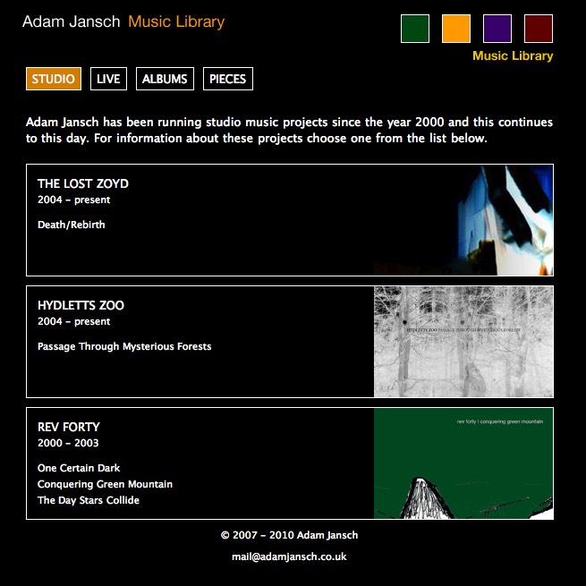 AJ | Code | AJ | Adam Jansch | Version 4 of AJ website drops